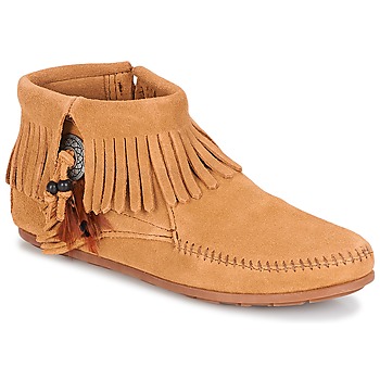 Παπούτσια Γυναίκα Μπότες Minnetonka CONCHO FEATHER SIDE ZIP BOOT Camel
