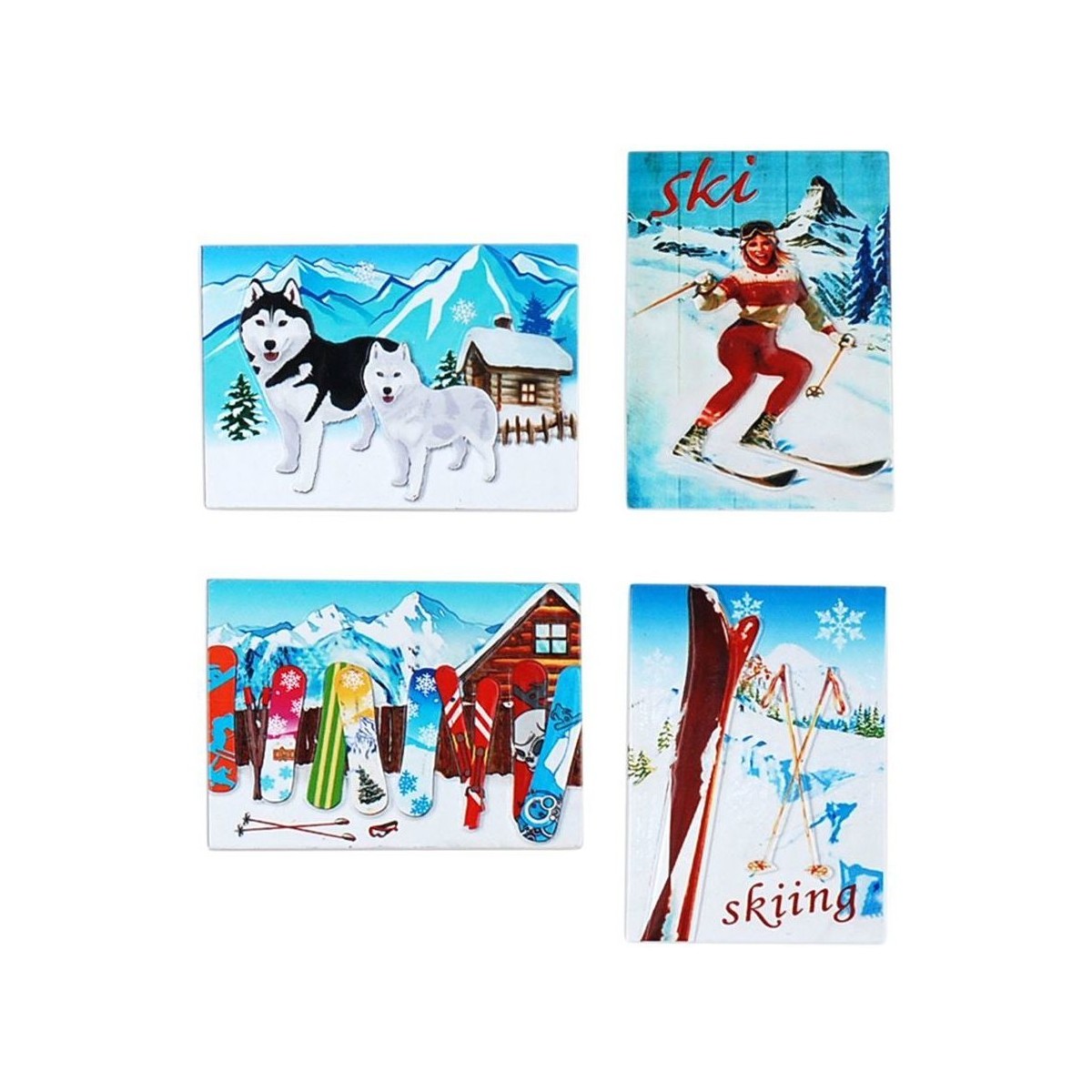 Σπίτι Αγαλματίδια και  Signes Grimalt Μαγνητικό Χιόνι Set 4 U Multicolour