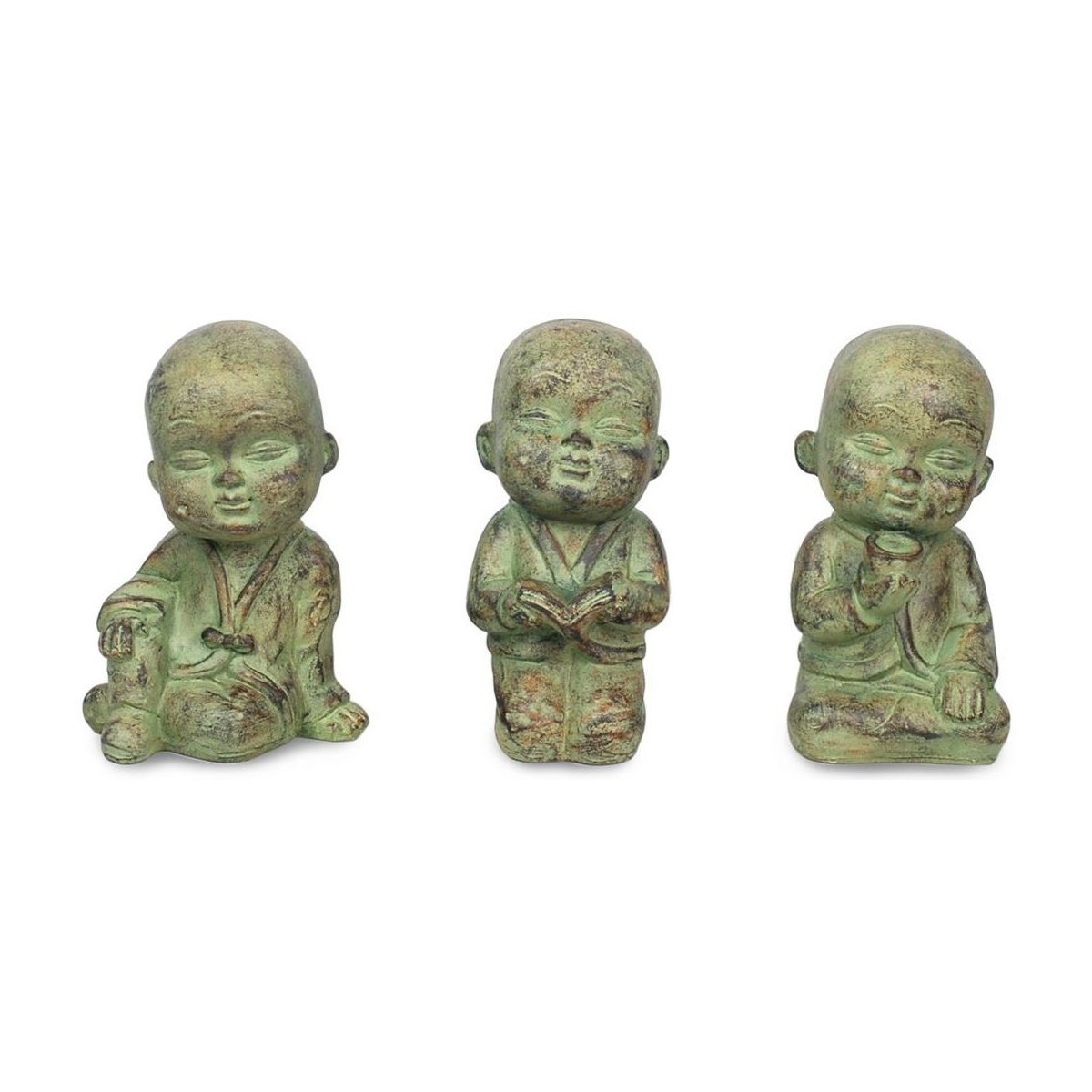 Σπίτι Αγαλματίδια και  Signes Grimalt Μικρός Βούδας Set 3 Μονάδες Kaki