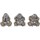 Σπίτι Αγαλματίδια και  Signes Grimalt Βούδας 3 Διαφορετικά Set 3U Silver