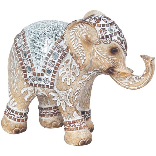 Σπίτι Αγαλματίδια και  Signes Grimalt Ελέφαντας Με Καθρέφτες Brown