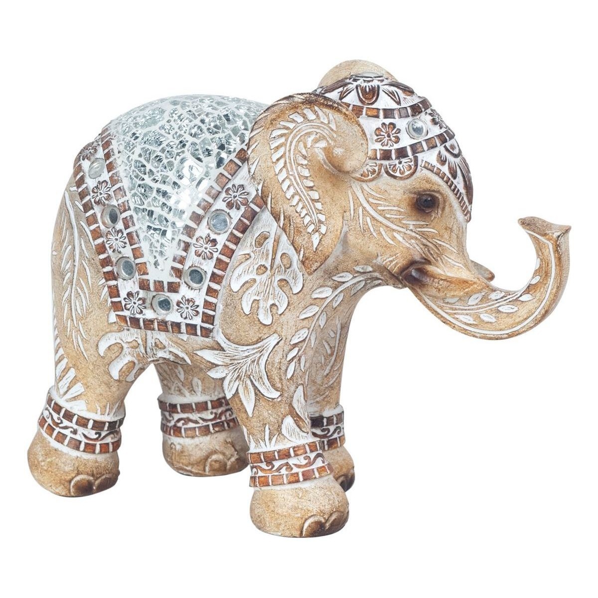 Σπίτι Αγαλματίδια και  Signes Grimalt Ελέφαντας Με Καθρέφτες Brown