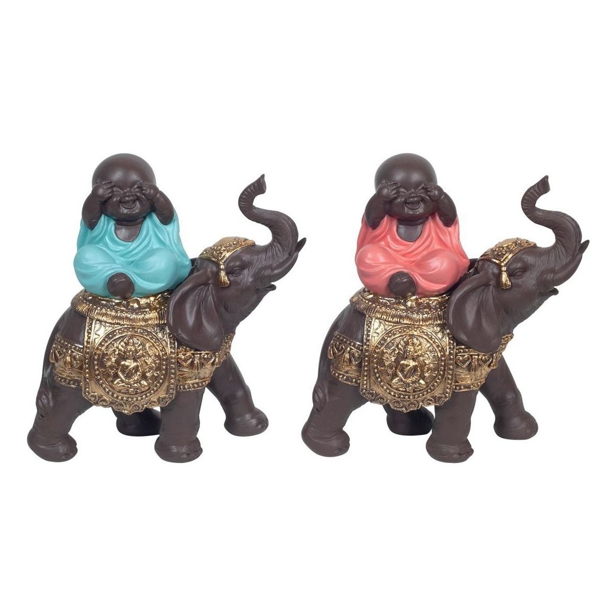 Σπίτι Αγαλματίδια και  Signes Grimalt Βούδας Στον Ελέφαντα Set 2U Multicolour