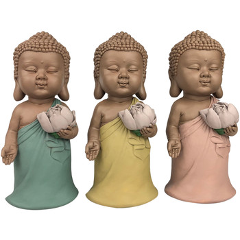 Σπίτι Αγαλματίδια και  Signes Grimalt Linda Buddha Set 3 Μονάδες Multicolour