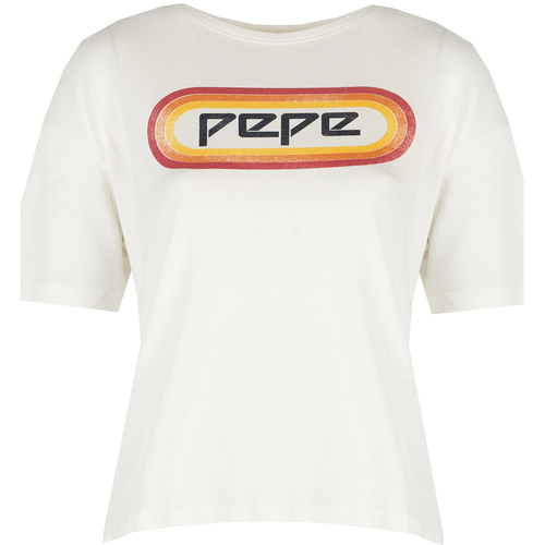 Υφασμάτινα Γυναίκα T-shirt με κοντά μανίκια Pepe jeans PL504476 | Paula Beige