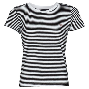 Υφασμάτινα Γυναίκα T-shirt με κοντά μανίκια Guess ES SS GUESS LOGO BABY TEE Black / Άσπρο