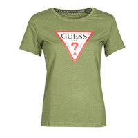 Υφασμάτινα Γυναίκα T-shirt με κοντά μανίκια Guess SS CN ORIGINAL TEE Kaki