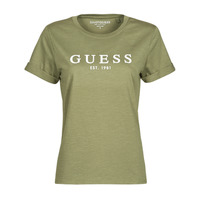 Υφασμάτινα Γυναίκα T-shirt με κοντά μανίκια Guess ES SS GUESS 1981 ROLL CUFF TEE Kaki