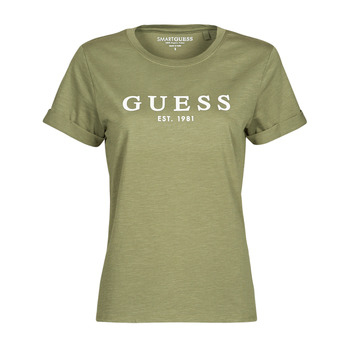 Υφασμάτινα Γυναίκα T-shirt με κοντά μανίκια Guess ES SS GUESS 1981 ROLL CUFF TEE Kaki