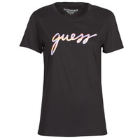 Υφασμάτινα Γυναίκα T-shirt με κοντά μανίκια Guess SS SUNSET GRADIENT LOGO Black / Multicolour