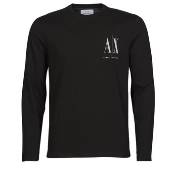 Υφασμάτινα Άνδρας Μπλουζάκια με μακριά μανίκια Armani Exchange 8NZTPL Black