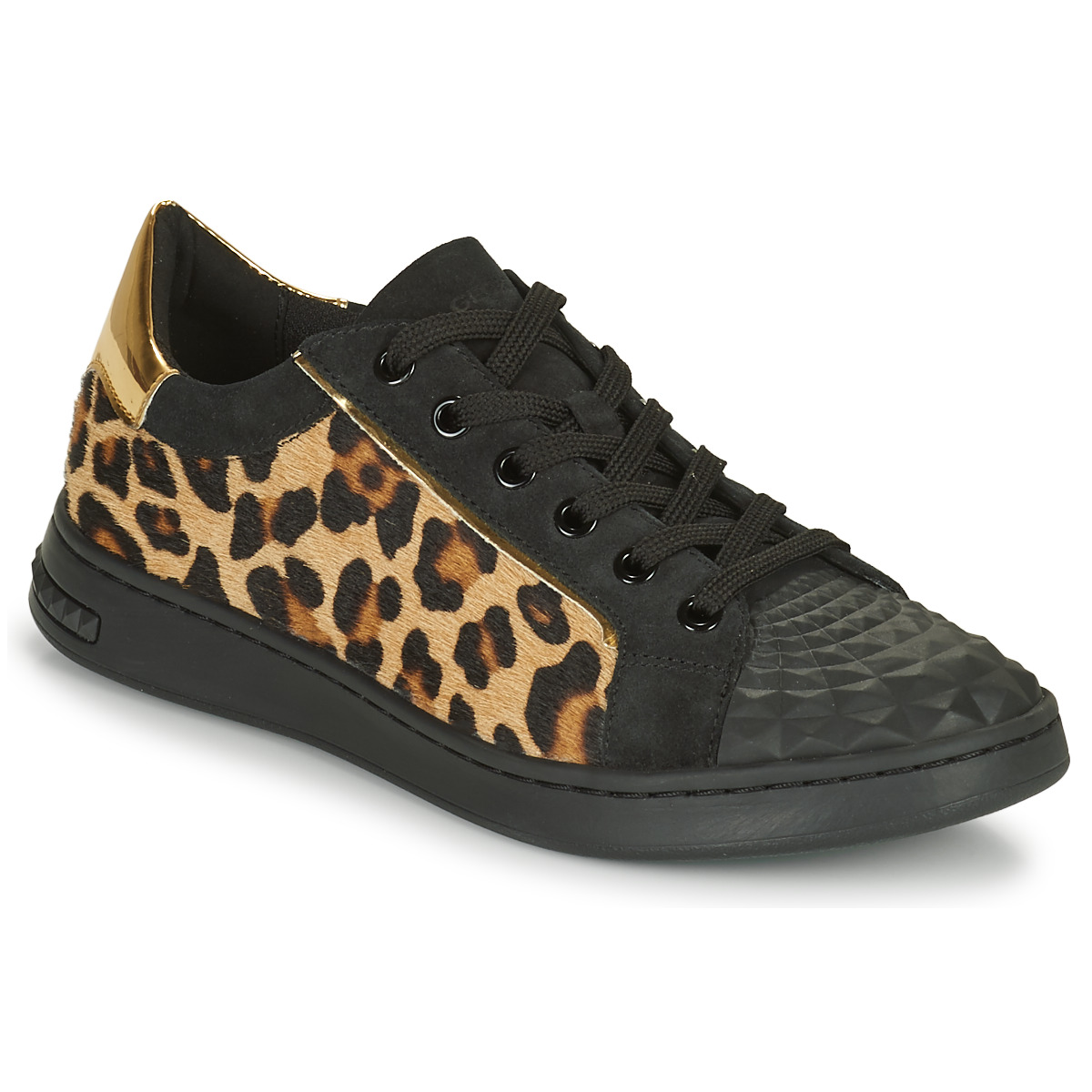 Παπούτσια Γυναίκα Χαμηλά Sneakers Geox JAYSEN Black / Leopard