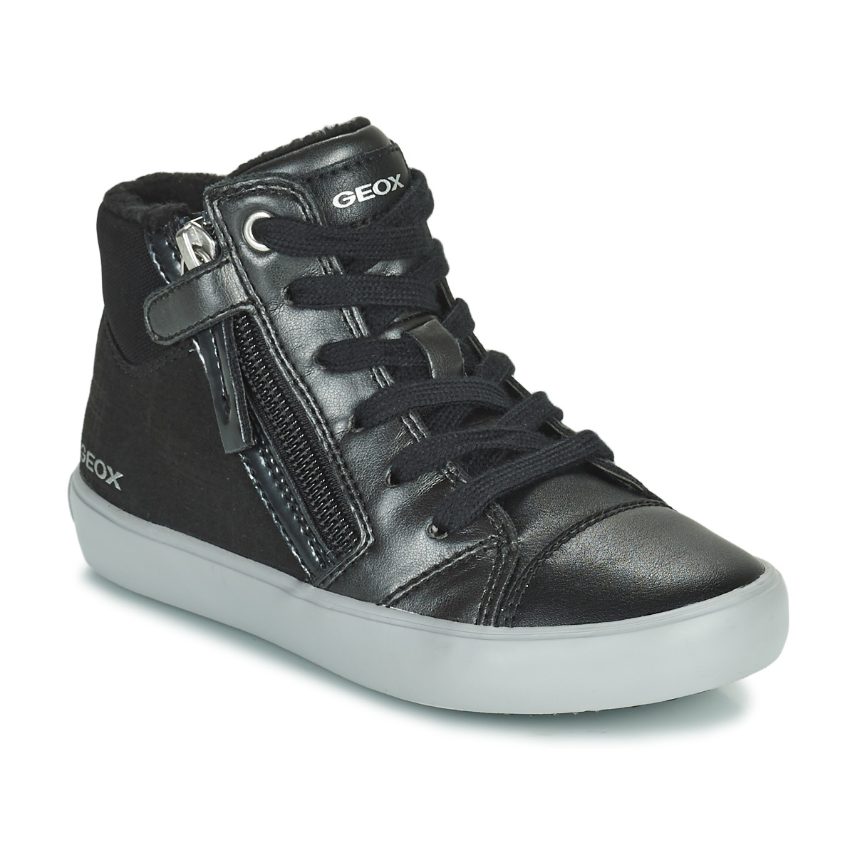 Παπούτσια Κορίτσι Ψηλά Sneakers Geox GISLI Black / Silver