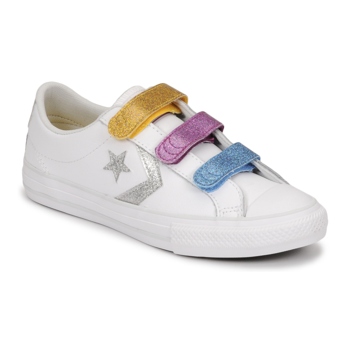 Παπούτσια Κορίτσι Χαμηλά Sneakers Converse STAR PLAYER 3V GLITTER TEXTILE OX Άσπρο / Multicolour
