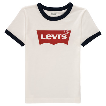 Υφασμάτινα Αγόρι T-shirt με κοντά μανίκια Levi's BATWING RINGER TEE Άσπρο / Black