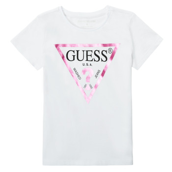 Υφασμάτινα Κορίτσι T-shirt με κοντά μανίκια Guess SECRA Άσπρο