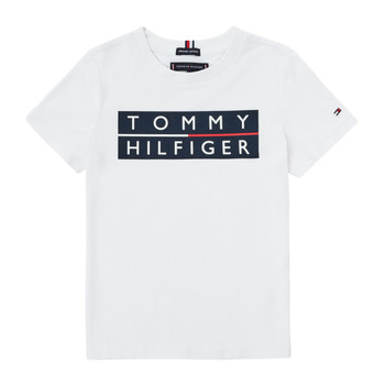 Υφασμάτινα Αγόρι T-shirt με κοντά μανίκια Tommy Hilfiger TERRAD Άσπρο