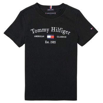 Υφασμάτινα Αγόρι T-shirt με κοντά μανίκια Tommy Hilfiger YASSINE Black