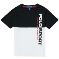 Υφασμάτινα Αγόρι T-shirt με κοντά μανίκια Polo Ralph Lauren KAMILA Άσπρο / Black