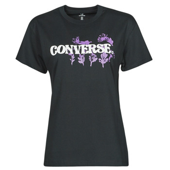 Υφασμάτινα Γυναίκα T-shirt με κοντά μανίκια Converse HYBRID FLOWER RELAXED TEE Black