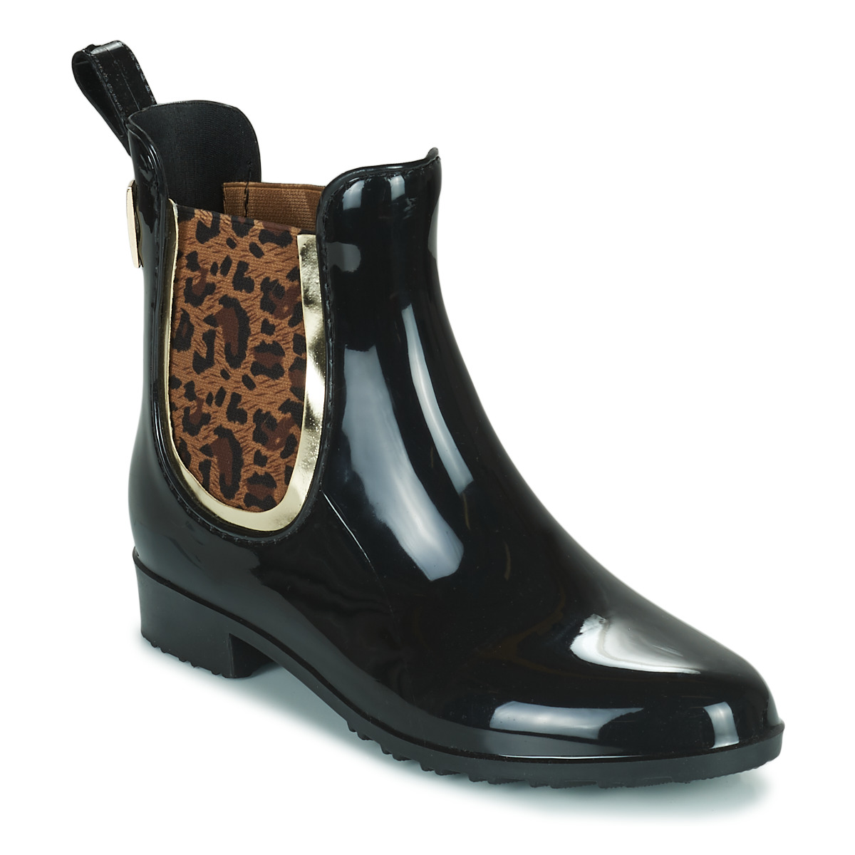 Παπούτσια Γυναίκα Μπότες βροχής Les Tropéziennes par M Belarbi RAINBOO Black / Leopard