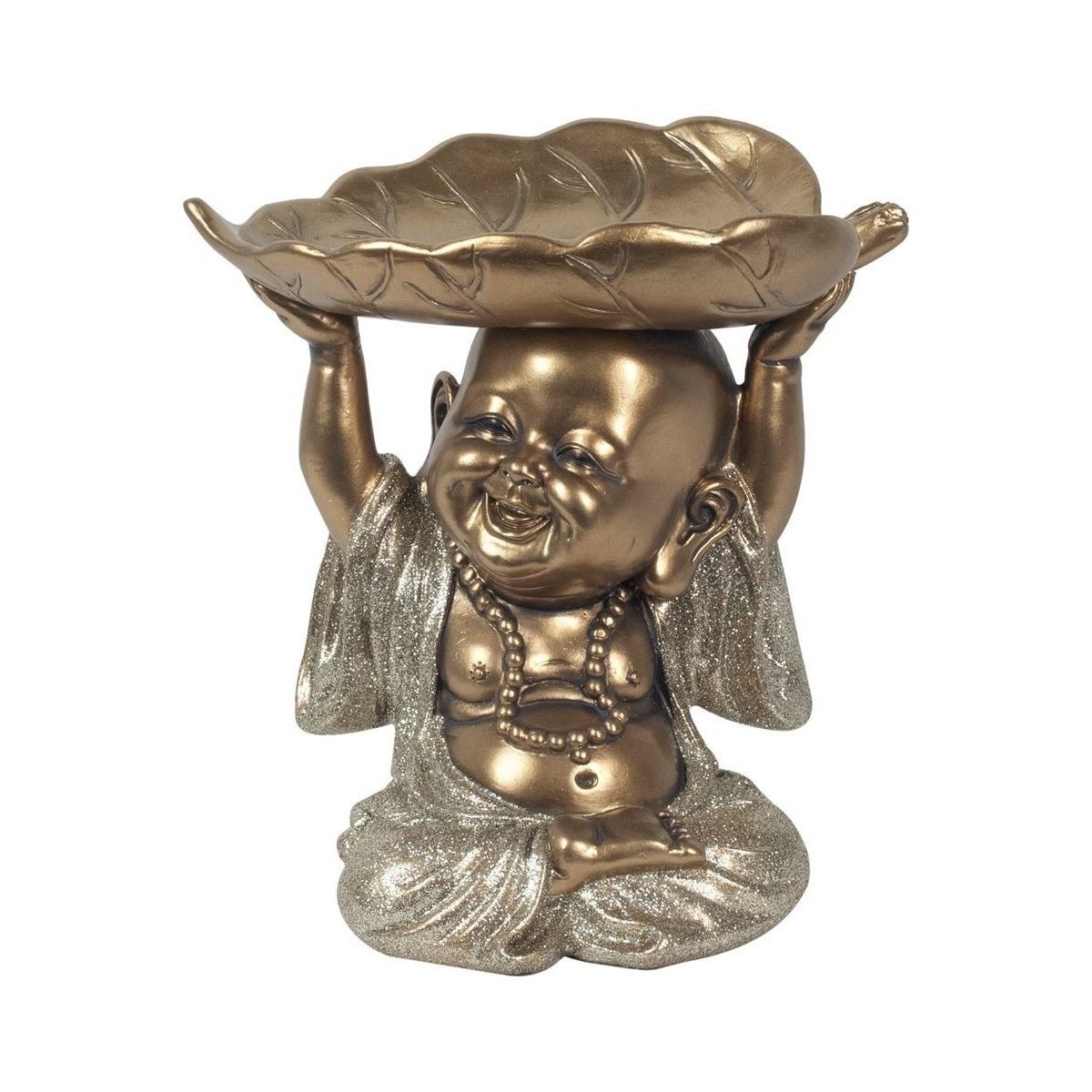 Σπίτι Αγαλματίδια και  Signes Grimalt Βούδας Με Δίσκο Φύλλων Gold