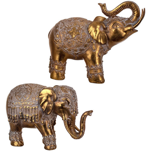 Σπίτι Αγαλματίδια και  Signes Grimalt Ελέφαντας Set 2 Μονάδες Gold
