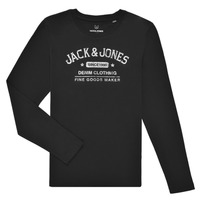 Υφασμάτινα Αγόρι Μπλουζάκια με μακριά μανίκια Jack & Jones JJEJEANS TEE LS Black