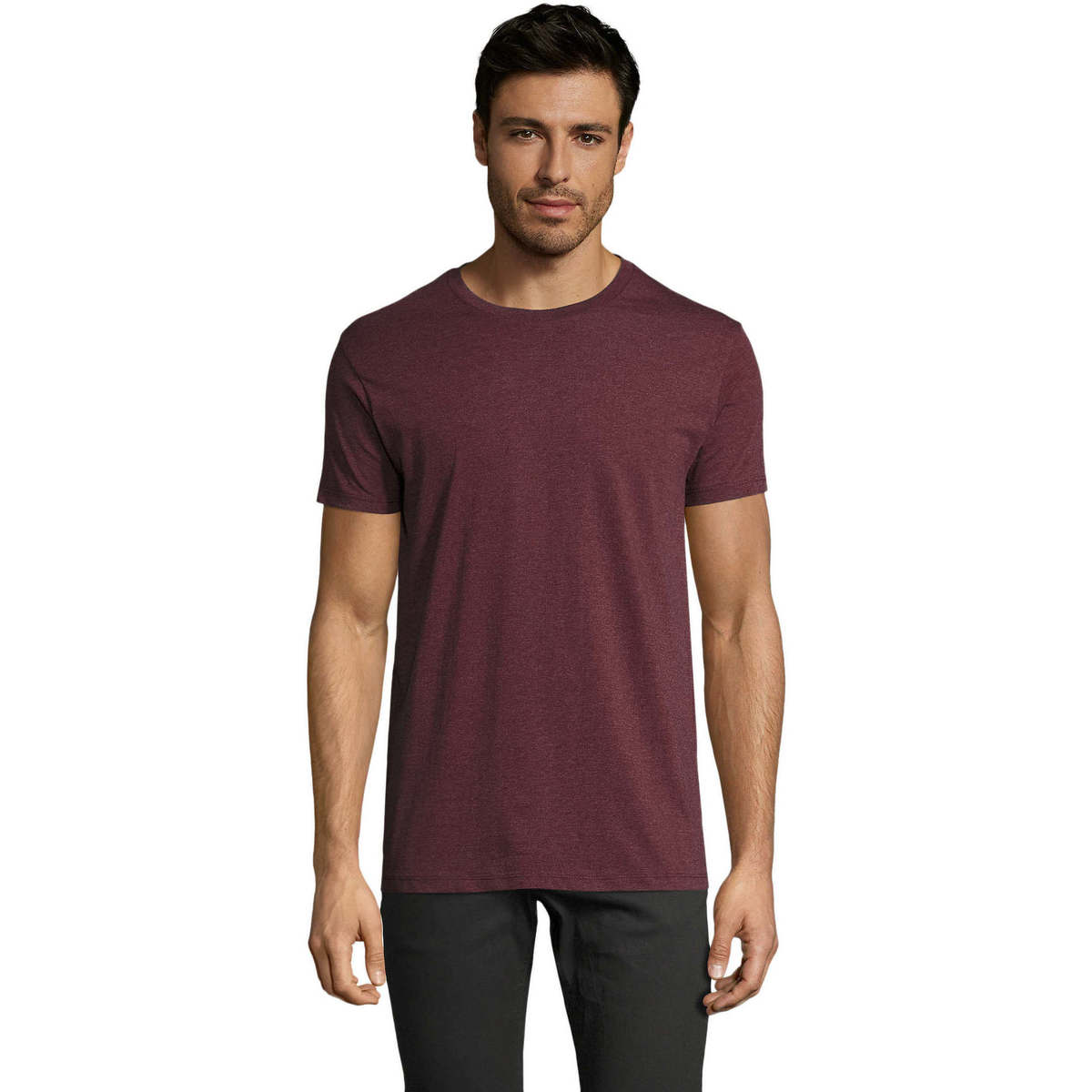 T-shirt με κοντά μανίκια Sols Camiseta IMPERIAL FIT color Oxblood