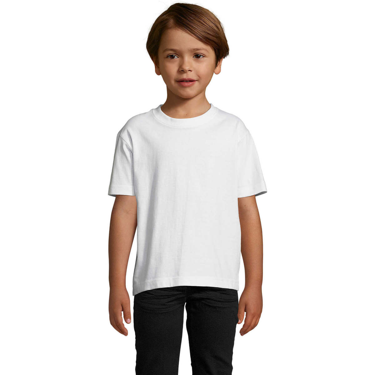 Υφασμάτινα Παιδί T-shirt με κοντά μανίκια Sols Camista infantil color blanco Άσπρο