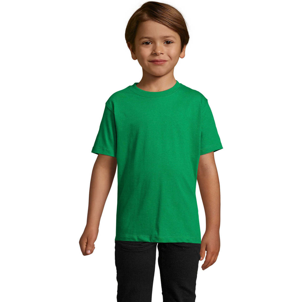 Υφασμάτινα Παιδί T-shirt με κοντά μανίκια Sols Camista infantil color Verde Pradera Green