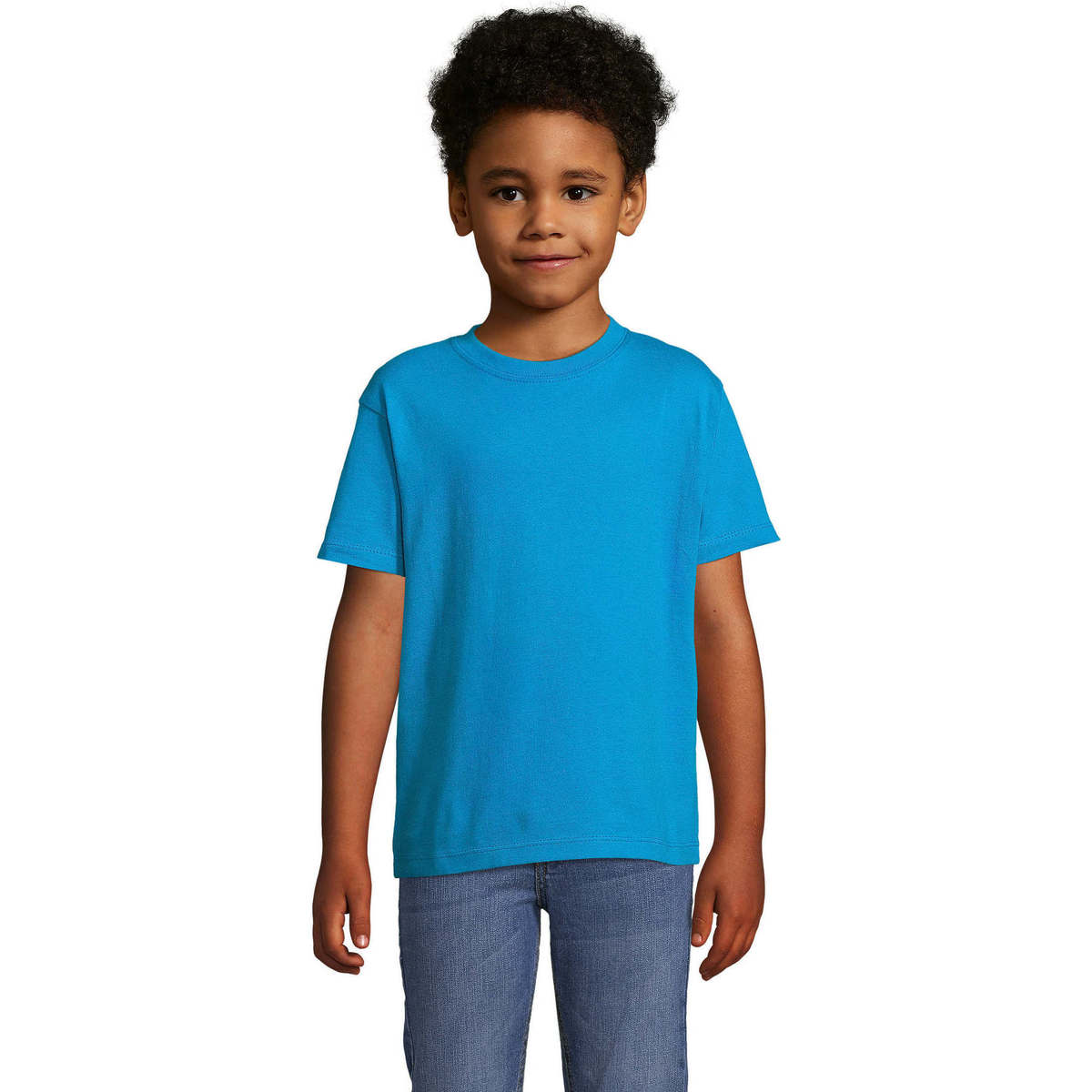 Υφασμάτινα Παιδί T-shirt με κοντά μανίκια Sols Camista infantil color Aqua Μπλέ