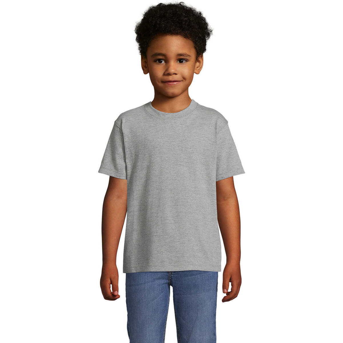 Υφασμάτινα Παιδί T-shirt με κοντά μανίκια Sols Camista infantil color Gris Grey