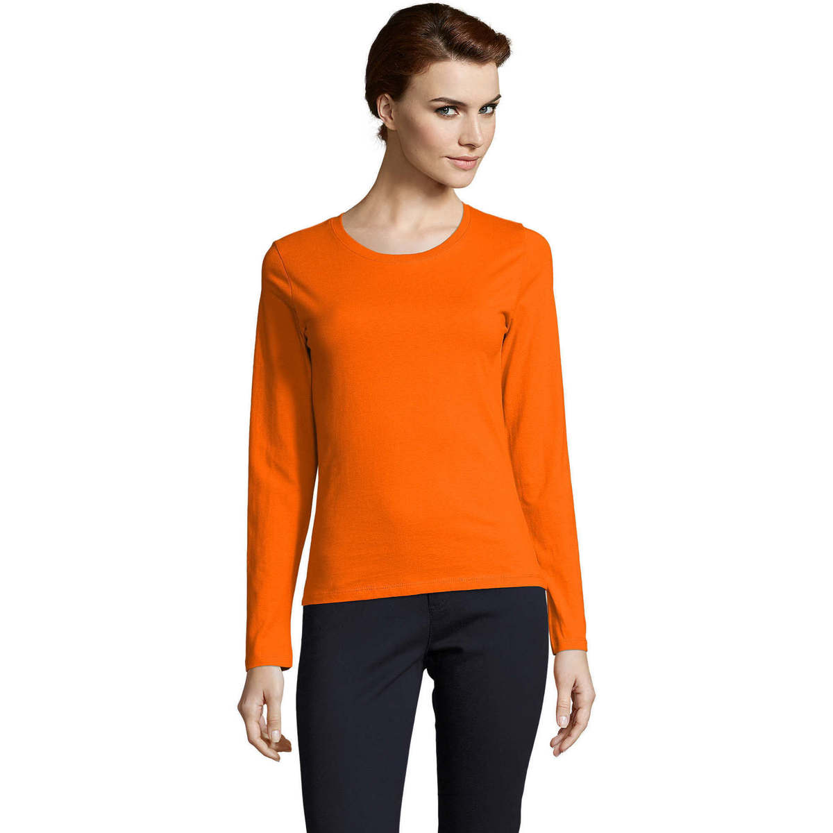 Υφασμάτινα Γυναίκα Μπλουζάκια με μακριά μανίκια Sols Camiseta imperial Women Orange