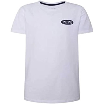 Υφασμάτινα Αγόρι T-shirt με κοντά μανίκια Pepe jeans  Άσπρο