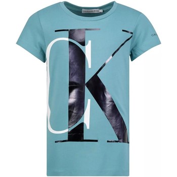 Υφασμάτινα Κορίτσι T-shirt με κοντά μανίκια Calvin Klein Jeans  Μπλέ