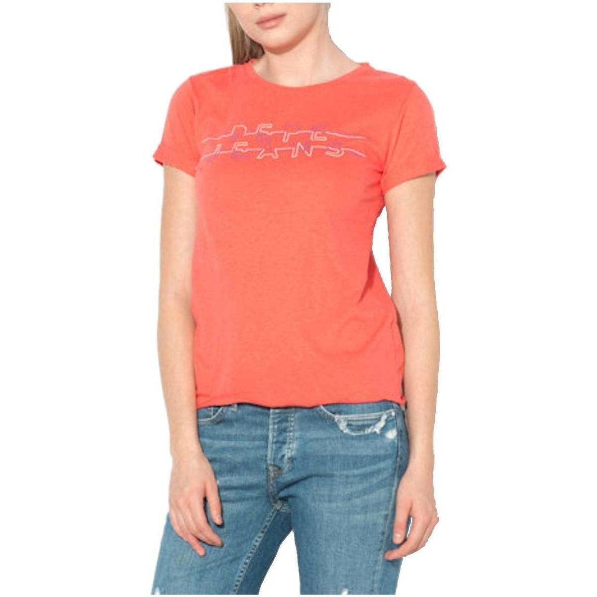 Υφασμάτινα Γυναίκα T-shirt με κοντά μανίκια Pepe jeans  Ροζ