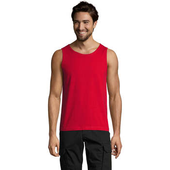 Υφασμάτινα Άνδρας Αμάνικα / T-shirts χωρίς μανίκια Sols Justin camiseta sin mangas Red