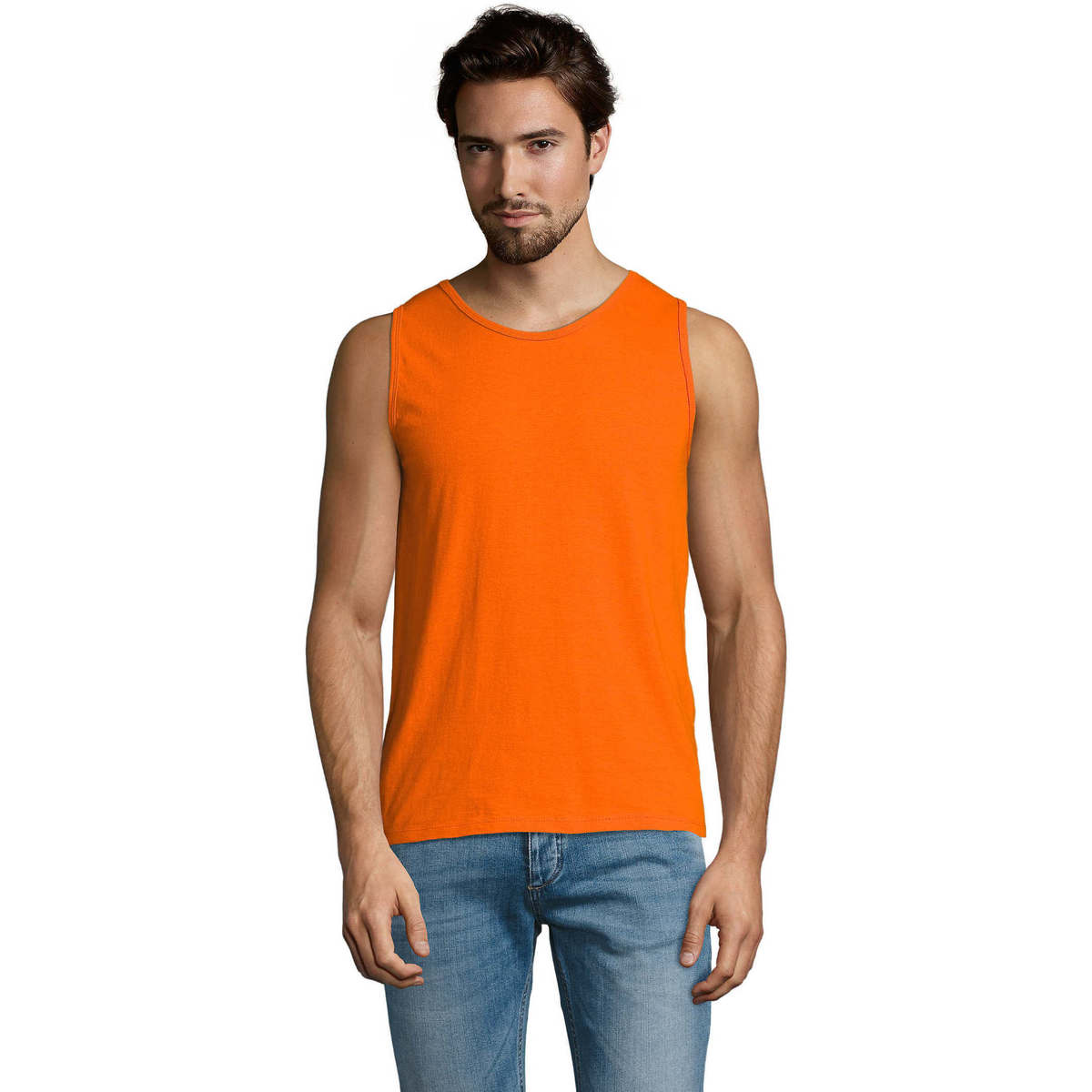 Υφασμάτινα Άνδρας Αμάνικα / T-shirts χωρίς μανίκια Sols Justin camiseta sin mangas Orange