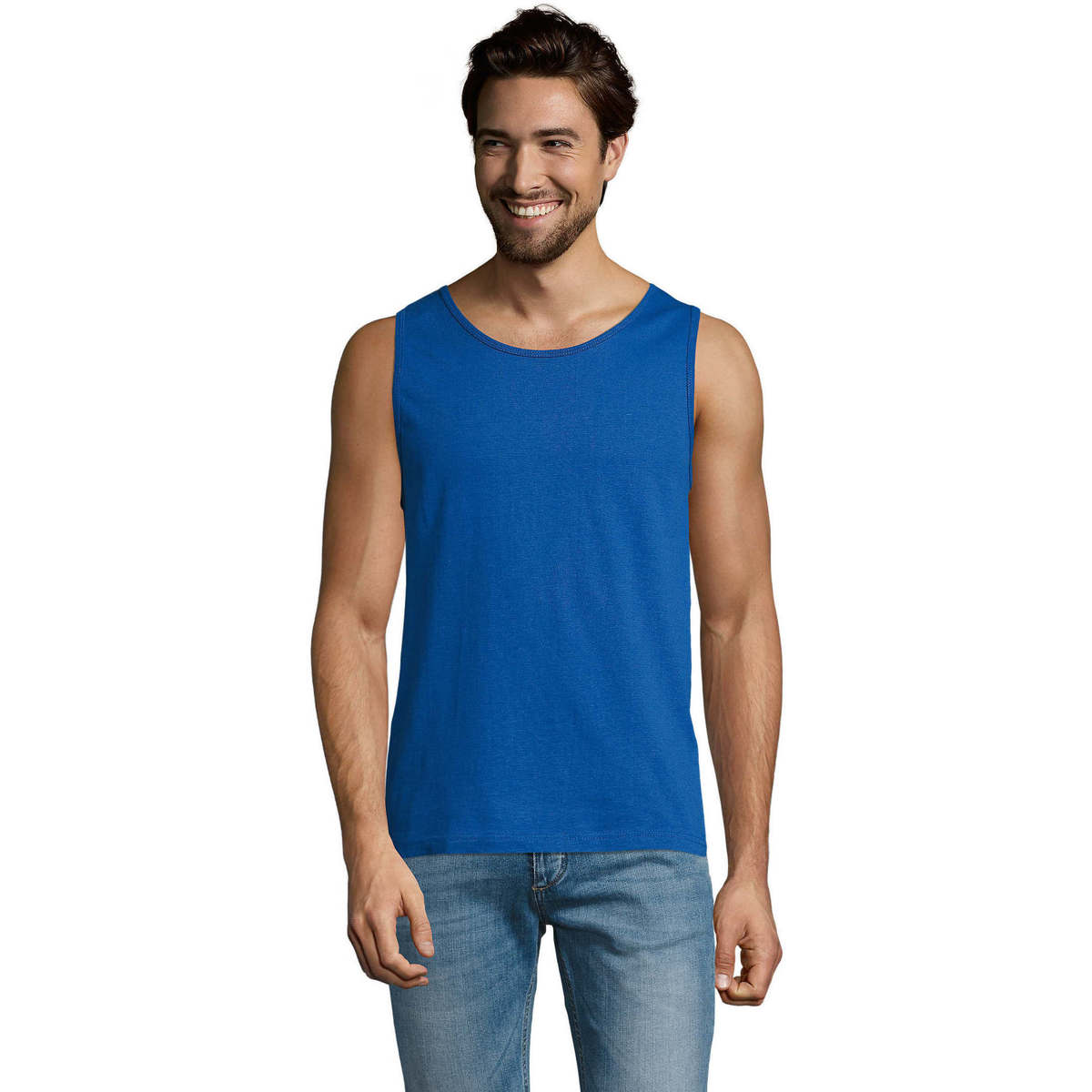 Υφασμάτινα Άνδρας Αμάνικα / T-shirts χωρίς μανίκια Sols Justin camiseta sin mangas Μπλέ