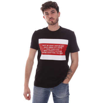 Υφασμάτινα Άνδρας T-shirt με κοντά μανίκια Gaudi 111GU64071 Black