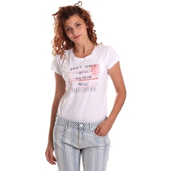 Υφασμάτινα Γυναίκα T-shirt με κοντά μανίκια Key Up 5K02S 0001 Άσπρο