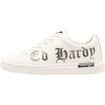 Παπούτσια Άνδρας Sneakers Ed Hardy Script low top white-gun metal Άσπρο