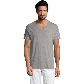 Υφασμάτινα Άνδρας T-shirt με κοντά μανίκια Sols Master camiseta hombre cuello pico Grey