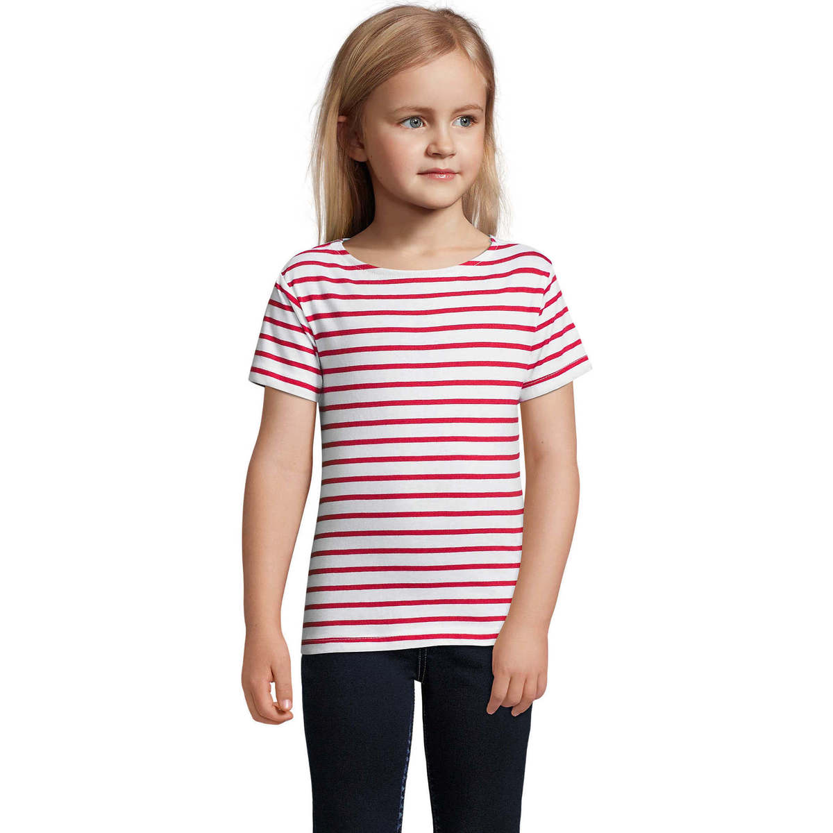 Υφασμάτινα Παιδί T-shirt με κοντά μανίκια Sols Camiseta niño cuello redondo Red