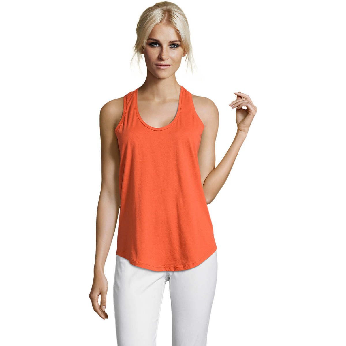 Υφασμάτινα Γυναίκα Αμάνικα / T-shirts χωρίς μανίκια Sols Moka camiseta mujer sin mangas Orange
