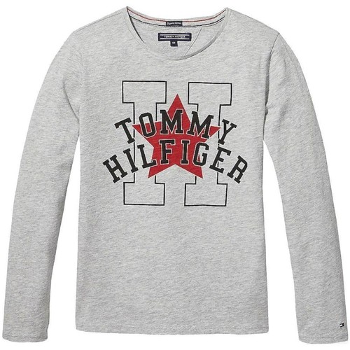 Υφασμάτινα Κορίτσι T-shirt με κοντά μανίκια Tommy Hilfiger  Grey