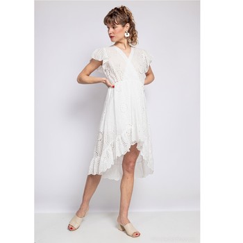 Υφασμάτινα Γυναίκα Κοντά Φορέματα Fashion brands U5233-BLANC Άσπρο