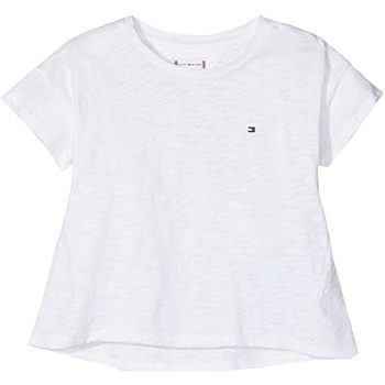 Υφασμάτινα Κορίτσι T-shirt με κοντά μανίκια Tommy Hilfiger  Άσπρο