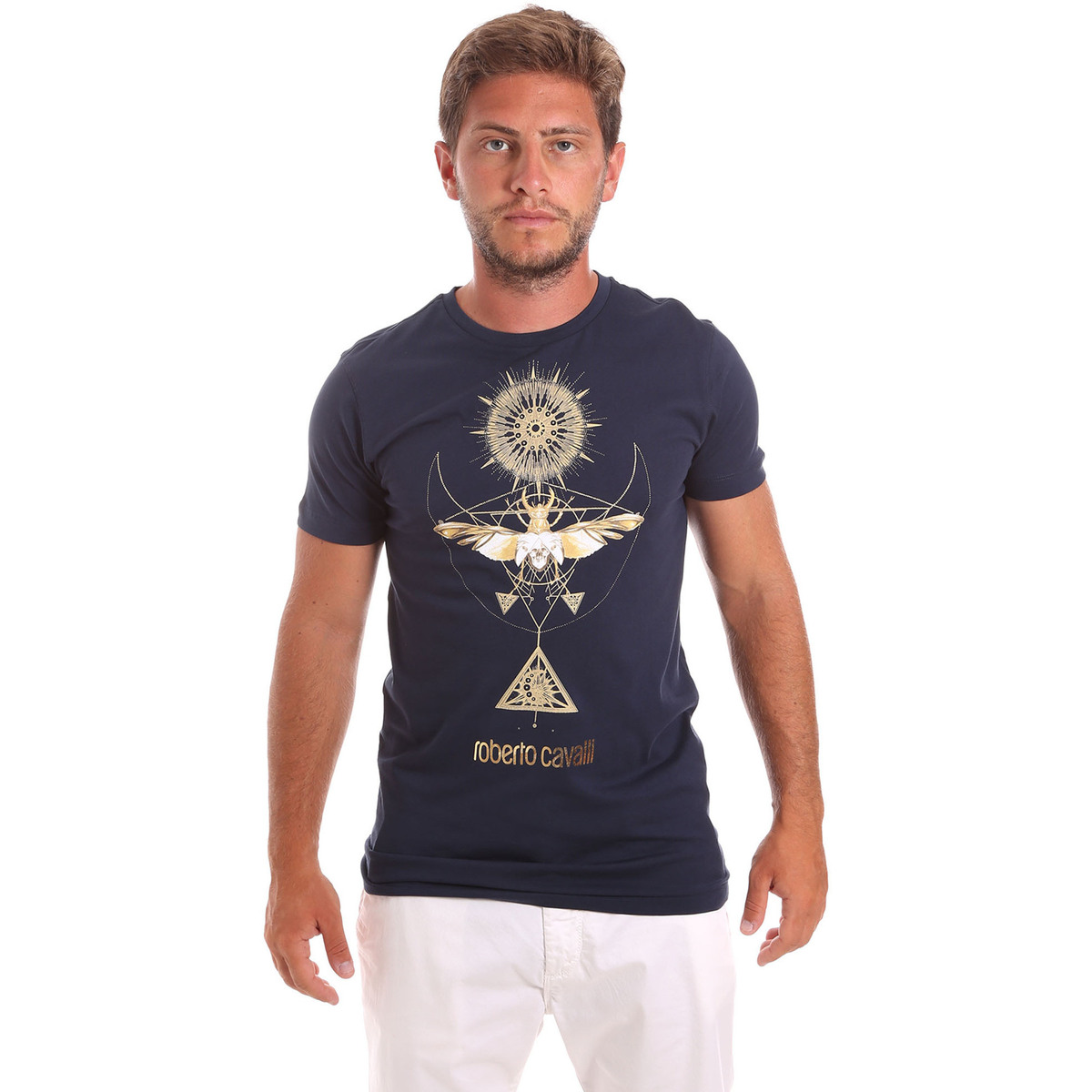 T-shirt με κοντά μανίκια Roberto Cavalli HST65B